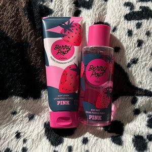 PINK body mist and body lotion